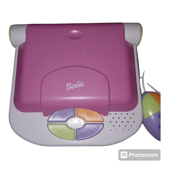 Learn With Me Barbie Toy Laptop Computer 2000 NOS BE-167 Mouse TESTED Does Work - Picture 2 of 7